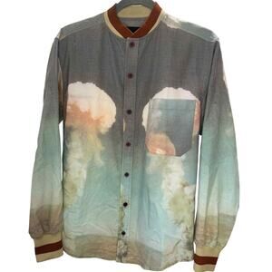 Rare GG$ Guns Germs $teal Men’s Button-Up Shirt - Size M - Excellent Used